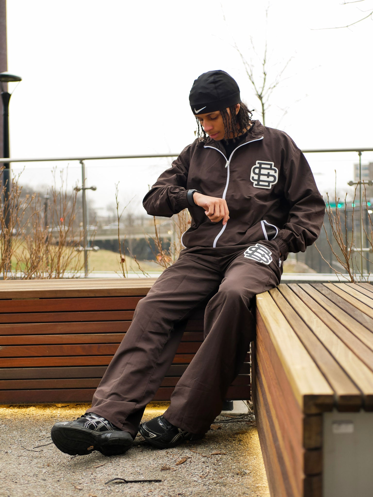 Brown Windbreaker Pants